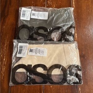 ASOS Ribbed Socks in Cream and Khaki